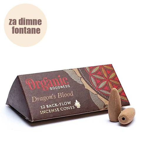 Dišeči stožci backflow Organic Goodness Dragon's Blood - Zmajeva kri - za povratno dimljenje