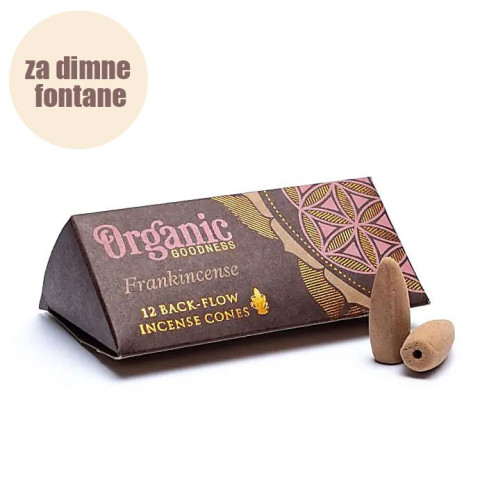 Dišeči stožci backflow Organic Goodness Frankincese - za povratno dimljenje