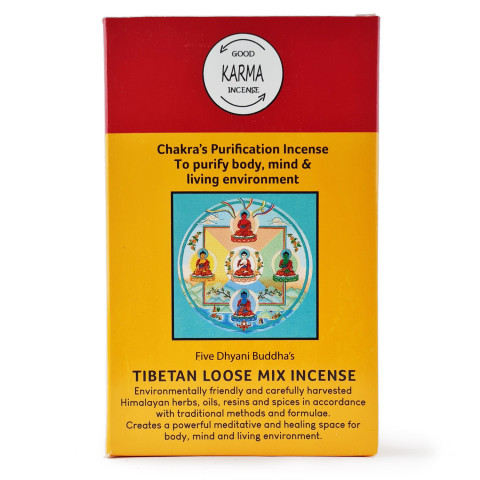 Tibetanska kadilna mešanica za čiščenje čaker Five Dhyani Buddha's - Pet Dhyani Bud, 130-140 g, škatlica