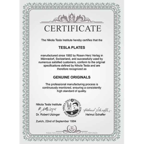 Certifikat -Teslova purpurna plošča