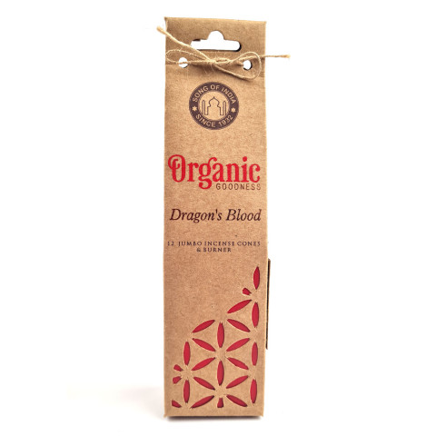 Dišeči stožci Organic Goodness Masala - Dragon's Blood - Zmajeva kri,  jumbo s podstavkom