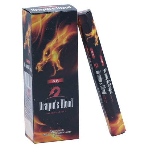 Črna embalaža dišečih palčk Dragon's Blood GR