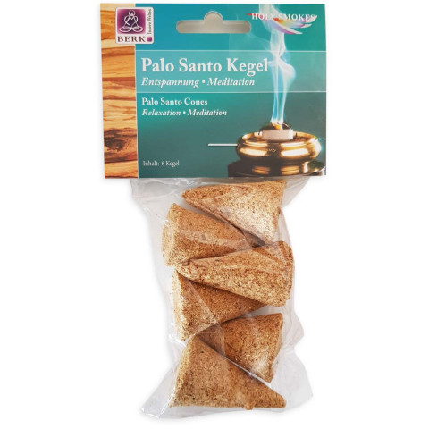 Šest naravnih dišečih stožcev Palo santo v prozorni embalaži