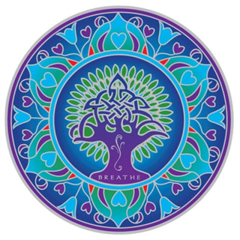 Barvna nalepka Sunseal Earth Mandala za okenska stekla.