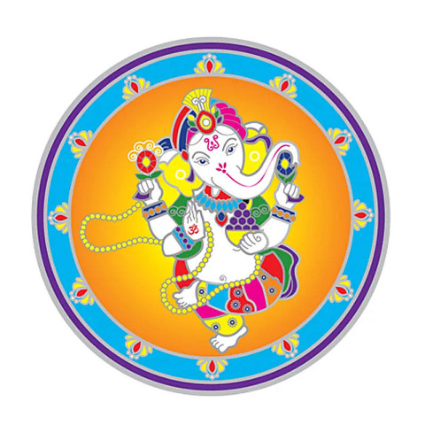 Nalepka za steklo Sunseal Dancing Ganesha (14 cm) | Plešoči Ganeša