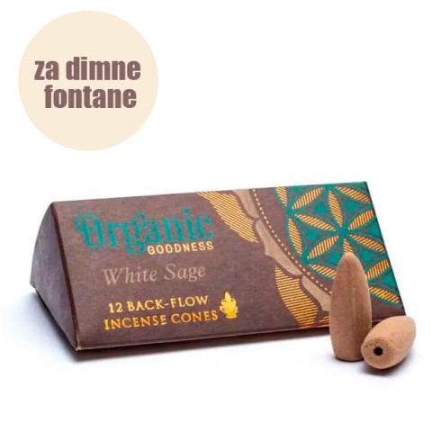 Dišeči stožci backflow Organic Goodness White sage - beli žajbelj - za vzvratno dimljenje