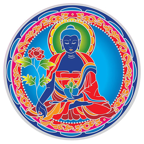Nalepka za steklo Sunseal Medicine Buddha Mandala (14 cm)