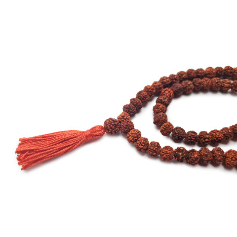 Close-up of Rudraksha beads for meditation