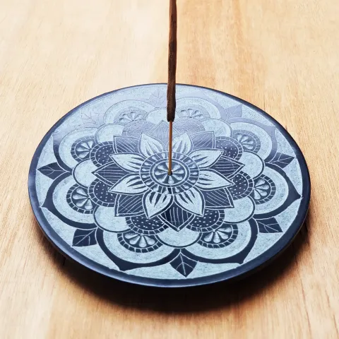 Podstavek za dišeče palčke Mandala - kamen lojevec