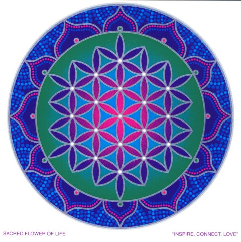Nalepka za steklo Sunseal Sacred Flower of Life (14 cm)