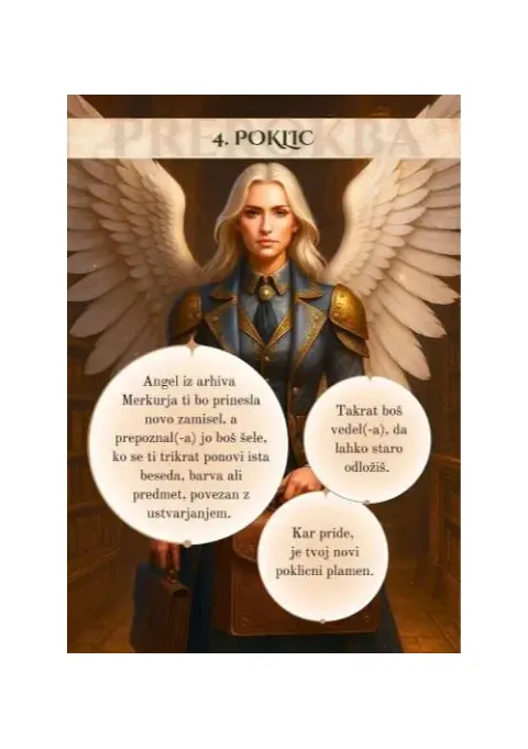 Angeli prerokbe - karte, Poklic
