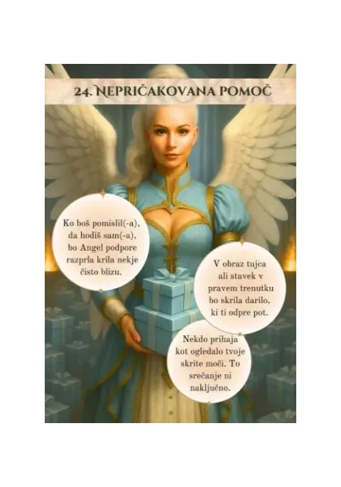 Angeli prerokbe - karte, nepričakvana pomoč