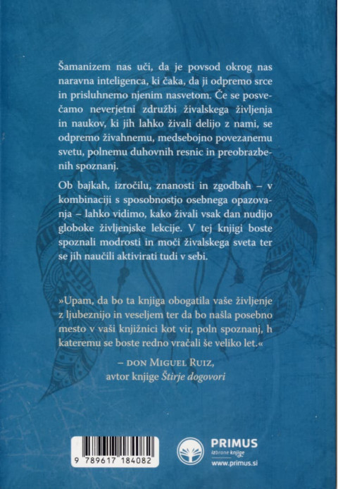 Knjiga Šamanske živali moči Sprejemanje naukov živalskega sveta, Don Miguel Ruiz mlajši, zadnja platnica
