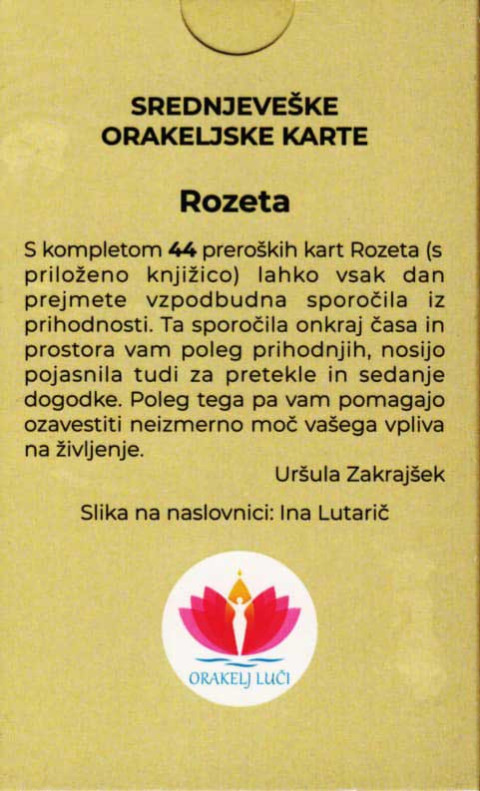 Rozeta - Srednjeveške orakeljske karte - zadaj