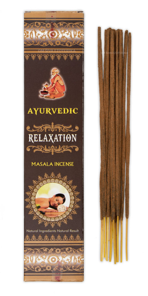 Rjava embalaža dišečih palčk iz linije Ayurvedic Relaxation, 15 g.