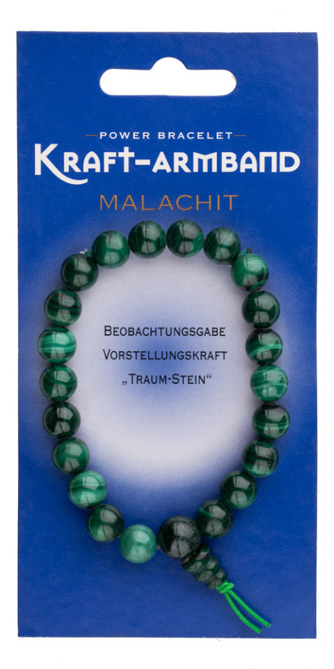 Energijska zapestnica moči Malahit (Power Bracelet) – 8 mm kroglice