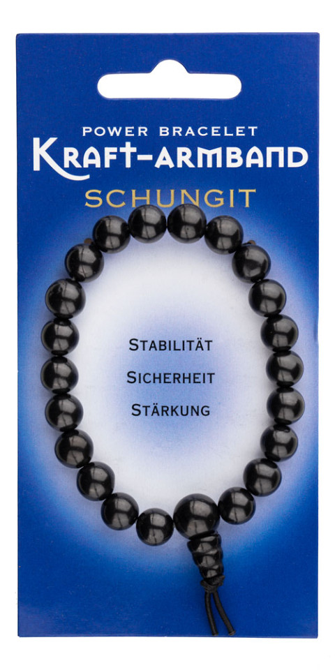 Energijska zapestnica moči Šungit (Power Bracelet) – 8 mm kroglice, lastnosti: stabilnost, varnost, moč, zaščita, ozemljitev, čiščenje