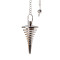 Dowsing groove pendulum, brass silver plated