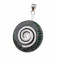 A 3 cm ruby ​​zoisite or aniolite pendant on a silver spiral