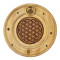 Round holder for incense sticks Flower of life, wood